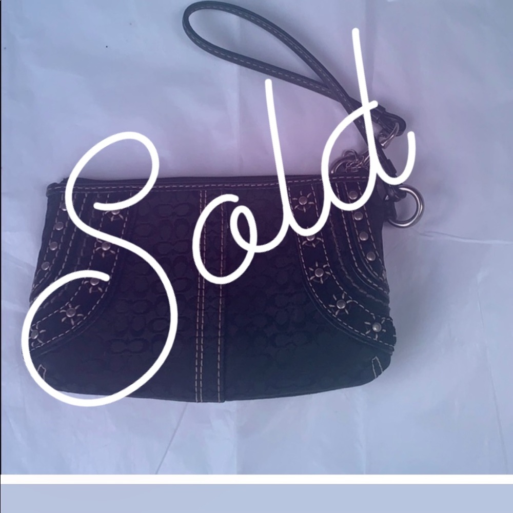 Coach black wristlet